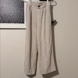 Tullea Striped Cream Wide-Leg Pants/ Size small